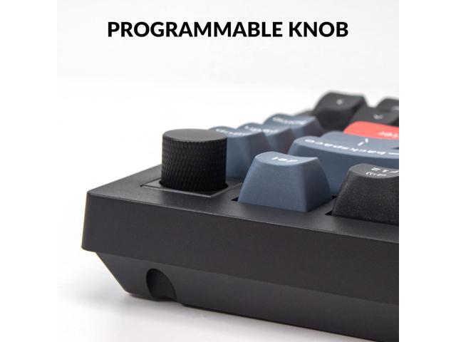 Keychron V1 75% Wired Mechanical Keyboard, QMK/VIA Programmable, Hot-swappable Red Switches, Compatible with Mac Windows Linux - Carbon Black