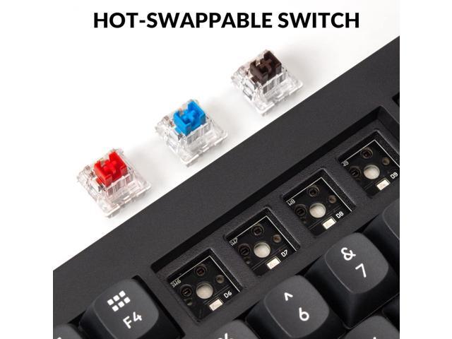 Keychron V1 75% Wired Mechanical Keyboard, QMK/VIA Programmable, Hot-swappable Red Switches, Compatible with Mac Windows Linux - Carbon Black