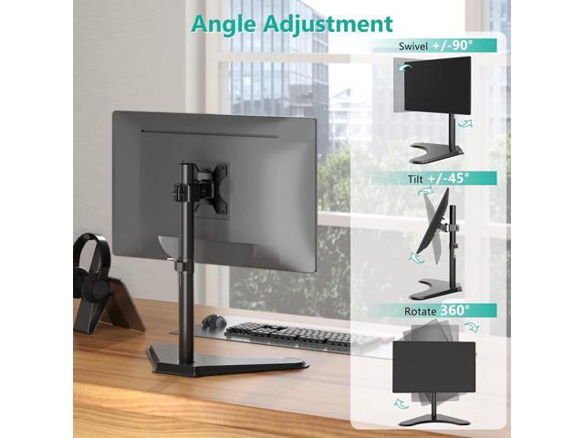 WALI Single Monitor Stand, Adjustable Monitor Stand for One Screen up to 32inch, Universal Freestanding Monitor Stand for hp acer lg Monitor with...