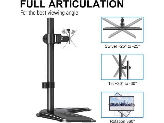 MOUNTUP Single Monitor Stands, Freestanding VESA Monitor Desk Mount fits 13'' to 32'' Computer Screen with Height Adjustable, Swivel, Tilt,...