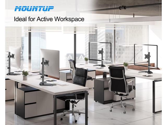 MOUNTUP Single Monitor Stands, Freestanding VESA Monitor Desk Mount fits 13'' to 32'' Computer Screen with Height Adjustable, Swivel, Tilt,...