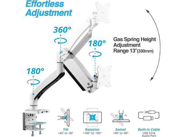 AVLT Single 17'-49' Monitor Arm Desk Mount fits One Flat/Curved/Ultrawide Monitor Full Motion Height Swivel Tilt Rotation Adjustable Monitor Arm -...