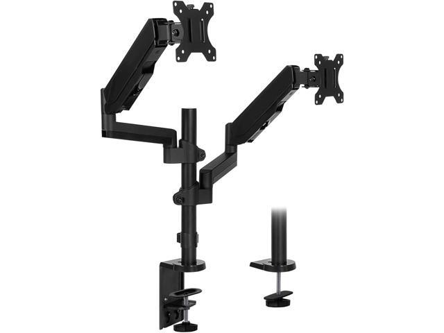 Mount-It! Dual Monitor Desk Mount Gas Spring Arms for Stacked or Side-by-Side Screens, Fully Adjustable Two Monitor Stand for 1332 Displays, VESA...