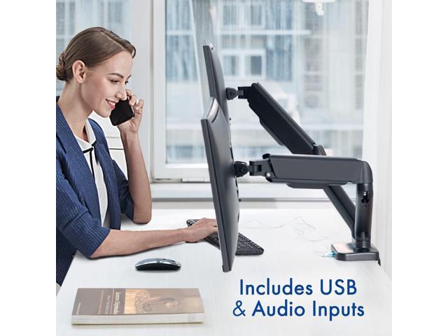 Dual Spring LCD Monitor Arms with USB and Multimedia Ports