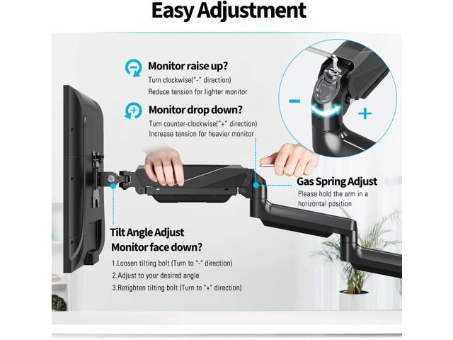 MOUNTUP Triple Monitor Mount, Three Monitor Desk Mount for Max 27 inch Computer Screens, Triple Monitors Stand with Gas Spring, Monitors Arm with...