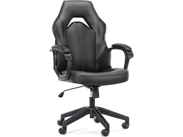 Computer Gaming Chair - PU Leather Ergonomic Office Chair Swivel Desk Chair with Lumbar Support, Executive Chair with Padded Armrest and Seat...