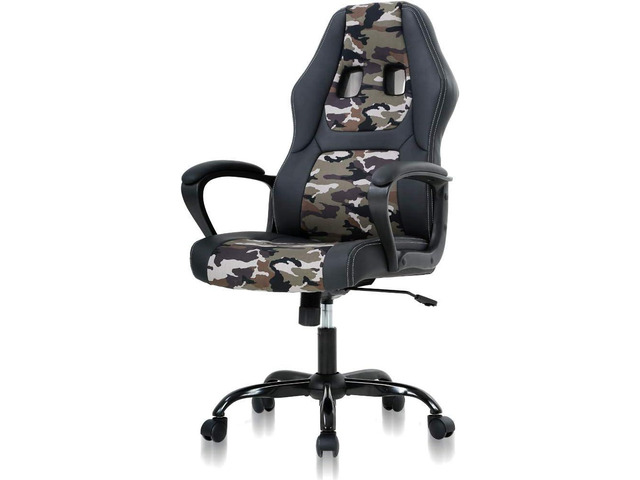 Office Chair Gaming Desk Racing Gaming Chair, PC Gaming Ergonomic Racing Heavy Duty Office Video Game Chair, PU Leather Racing Chair for Home...