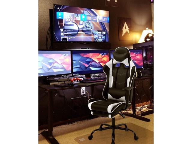 BestOffice Ergonomic PC Racing Gaming Chair Cheap Office Desk Chair PU Leather Computer Chair Lumbar Support with Footrest Modern Task Rolling...