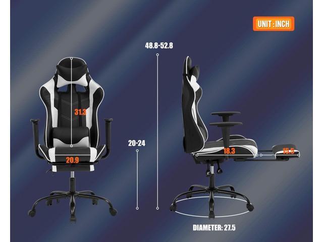 BestOffice Ergonomic PC Racing Gaming Chair Cheap Office Desk Chair PU Leather Computer Chair Lumbar Support with Footrest Modern Task Rolling...