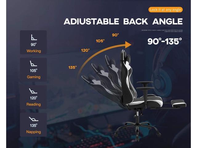 BestOffice Ergonomic PC Racing Gaming Chair Cheap Office Desk Chair PU Leather Computer Chair Lumbar Support with Footrest Modern Task Rolling...
