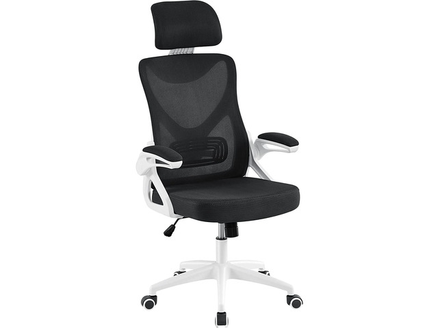 Yaheetech Ergonomic Mesh Office Chair, High Back Desk Chair with with flip-up Armrests, Adjustable Padded Headrest Computer Chair with Lumbar...