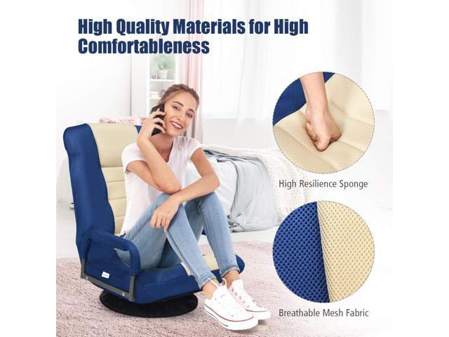 Giantex Floor Chair, 360 Degree Swivel Chair with Adjustable Backrest, Lumbar Support, Armrest, Foldable Lazy Sofa Rocker for TV, Reading, Playing...
