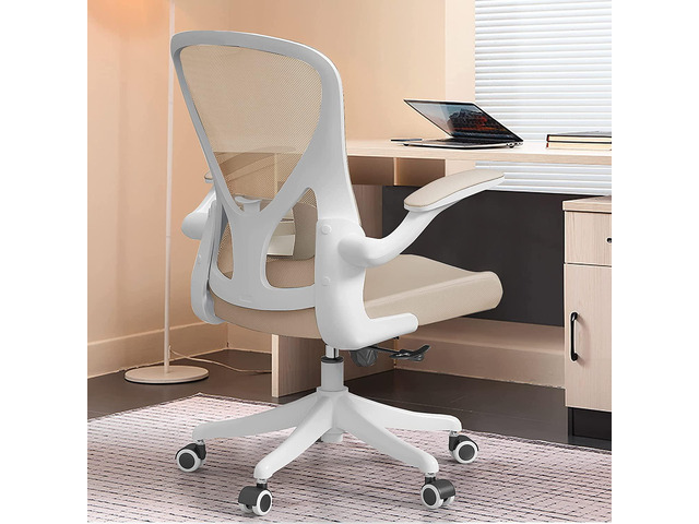 SICHY AGE Ergonomic Office Chair Home Desk Office Chair with Flip-Armrest & Cushion for Lumbar Support, Mid Back Computer Chair with Thickened...