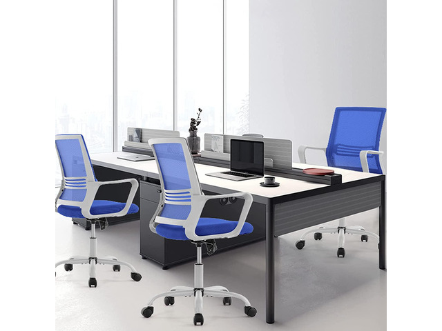 Ergonomic Home Office Chair Rolling Desk Chair with Lumbar Support and Armrest, Height Adjustable Breathable Mesh Chair, Mid Back Executive Task...
