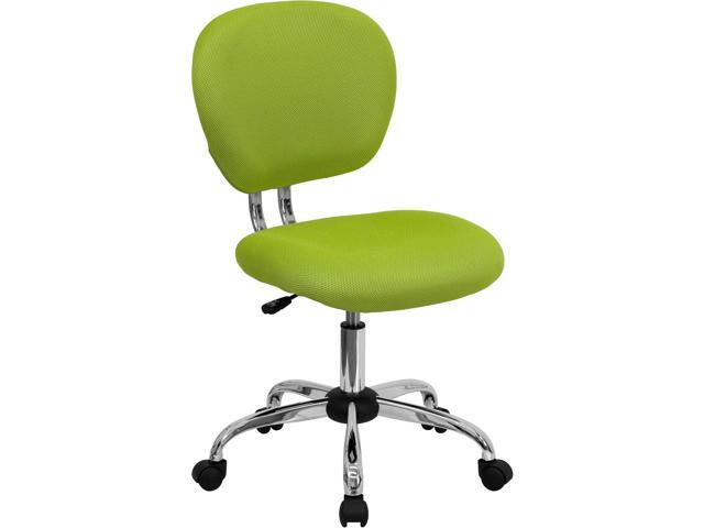Flash Furniture Beverly Mid-Back Apple Green Mesh Padded Swivel Task Office Chair with Chrome Base