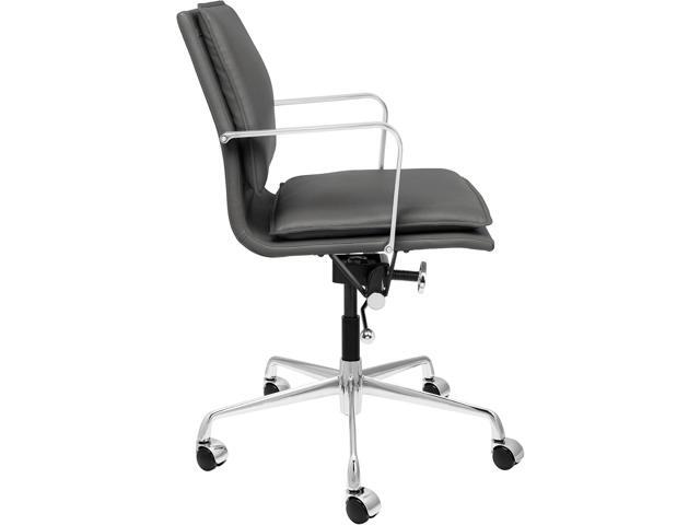 Laura Davidson Furniture Lexi II Padded Office Chair - Mid Back Desk Chair with Aluminum Arm Rest, Swivel & Cushion Availability, Made of Faux...