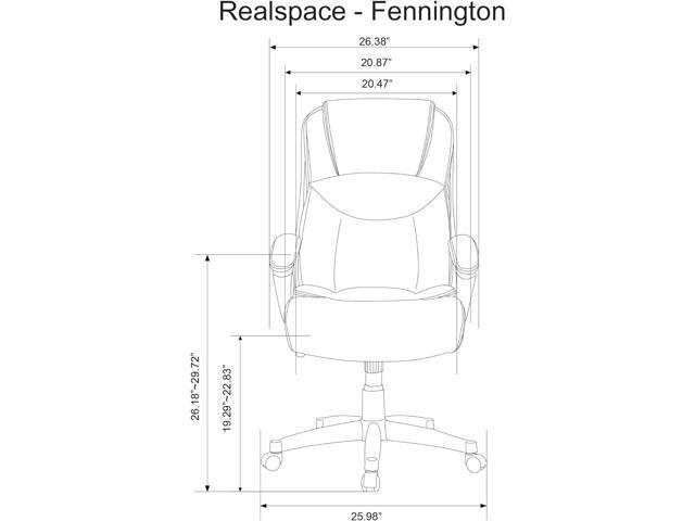 Realspace Fennington Bonded Leather High-Back Chair, Brown/Black