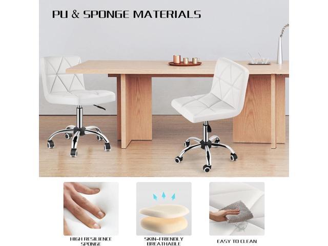 COSVALVE Armless Desk Chair, Mid Back Swivel Office Chair, Adjustable Executive Conference Task Chair with Rolling Wheels and Diamond Pattern, for...