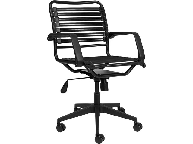 Laura Davidson Furniture Chair for Office Task, with Flat Elastic Bungie Straps, Rolling, Adjustable Height and Arm Rest Made of Polyester, Alloy...