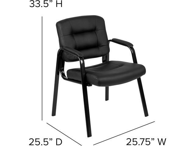 Flash Furniture Darwin Flash Fundamentals LeatherSoft Executive Reception Chair, Modern Tufted Lounge Chair for Living Room or Office, Black