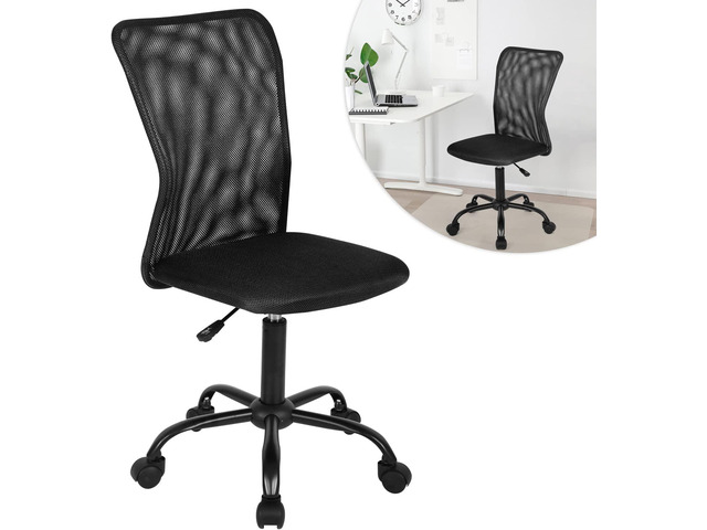 Armless Office Chair Ergonomic Desk Chair No Arms Mesh Computer Chair Adjustable Height Task Chair Rolling Swivel Chair Small Chair Executive Chair...