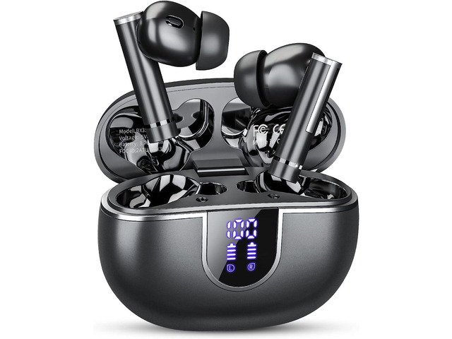 Wireless Earbuds Bluetooth Headphones 5.3, 50H Playtime Bluetooth Earbuds Built in Noise Cancellation Mic with LED Digital Display Charging Case,...