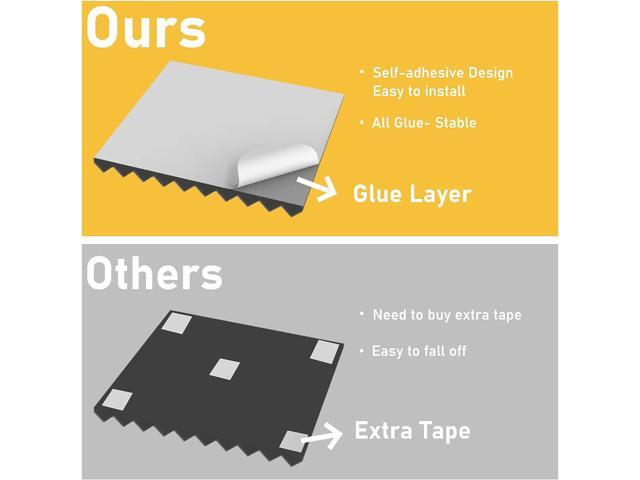 JBER Acoustic Foam Panels, 48 Pack 12x12x1 Inch Upgraded Self-Adhesive Soundproof Wall Panels Sound Absorbing Panel Treatment for Home Office...
