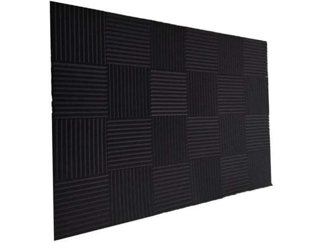 Burdurry 50 Pack Acoustic Panels Soundproof Studio Foam for Walls Sound Absorbing Panels Sound Insulation Wedge for Studio, 1' X 12' X 12' (Black)