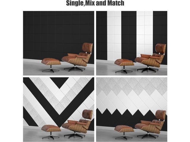 Sonicism 12 Pack Acoustic Wall Panels with Self-Adhesive, 12' X 12' X 0.4' Sound Proof Foam Panels, Decorative Soundproof Wall Panels, Sound Proof...