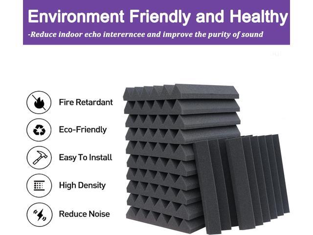 KTOESHEO 24 Pack Acoustic Panels,2' x 12' x 12'Sound Proof Foam Panels for Wall,Fireproof Absorbing Noise Cancelling Panels,to Absorb Noise and...