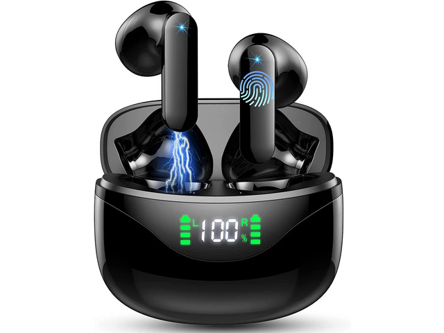 Wireless Earbuds, Bluetooth 5.3 Headphones Stereo Bass Bluetooth Earbuds Built in Noise Cancelling Mic 36H Playtime Wireless Earphones with Mini...