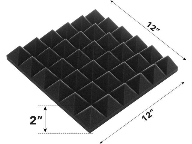 JBER Acoustic Sound Foam Panels, 24 Pack 2' X 12' X 12' Blue and Black Soundproofing Treatment Studio Wall Padding Sound Absorbing Fireproof...