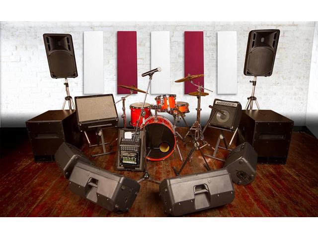 Tönnen Acoustic Panel White Fiberglass 2-pack Professional sound absorbing Panel Decorative sound proof panel wall panel (36x13x2 in) - White