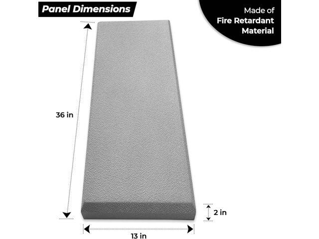 Tönnen Acoustic Panel Black Fiberglass 2-pack Professional sound absorbing Panel Decorative sound proof panel wall panel (36x13x2 in) - Black