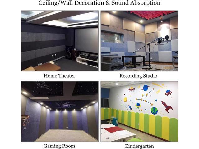 BXI Thickened Sound Absorbing Panels - 12 Pack 12 X 12 X 0.5 Inches Dense Acoustic Panels, Echo Noise Reducing Sound Panels, Tackable Studio Panels...