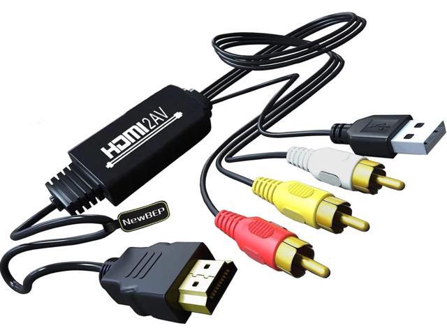 NewBEP HDMI to RCA Cable, HDMI Male to 3RCA/AV Converter Adapter HDMI Signal to Analog AV CVBS for Fire TV. Roku,DVD,HDTV,PC,Laptop,Xbox,PS4