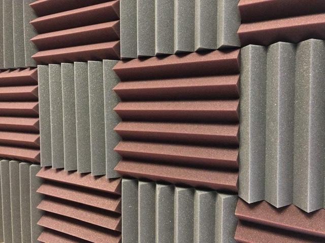Soundproof Store 4492 Acoustic Wedge Soundproofing Studio Foam Tiles, 2 X 12 X 12-Inch, Pack of 12 (Charcoal Black and Burgundy Maroon)