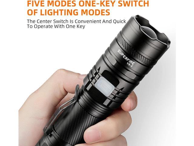 SuperFire Rechargeable Flashlights High Lumens, 2000 Lumens Super Bright Powerful Flashlight,Tactical Flashlights for Emergencies