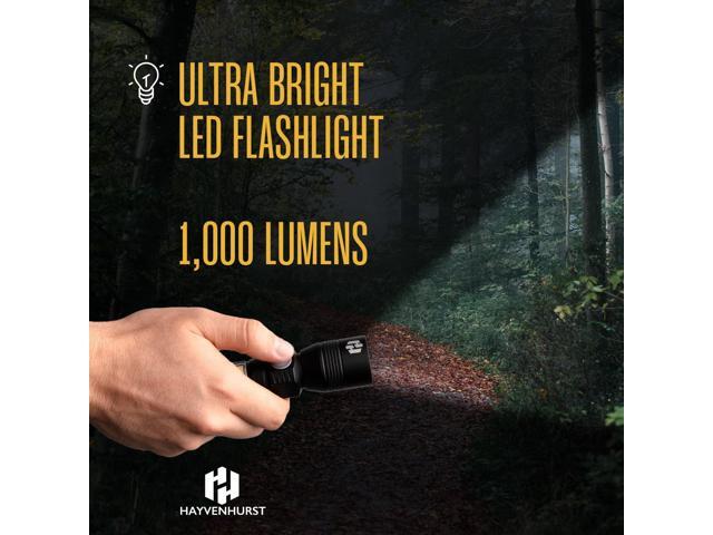 Hayvenhurst LED Flashlight - EDC Flashlight - Tactical Flashlight - 3 in 1 Lightweight, Compact and Rechargeable Pocket Flashlight with Lavish...