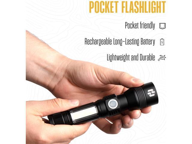 Hayvenhurst LED Flashlight - EDC Flashlight - Tactical Flashlight - 3 in 1 Lightweight, Compact and Rechargeable Pocket Flashlight with Lavish...