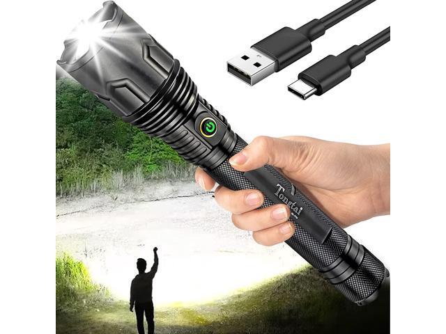 Tongtai Rechargeable LED Flashlight,90000 High Lumen Brightest Flashlights with 5 Modes,Zoom & Waterproof,Upgrade P70.2 Super Bright Powerful Flashlight