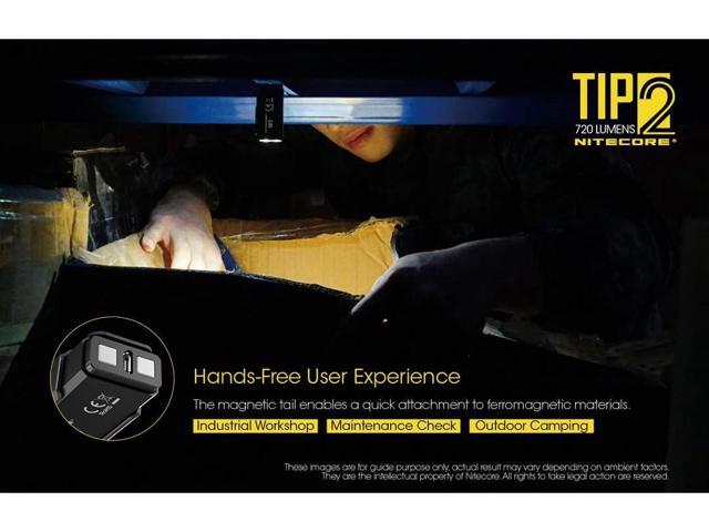Nitecore TIP 2 (TIP2) Keychain Flashlight, 720 Lumen LED High Lumen USB Rechargeable for EDC Pocket with LumenTac Charging Cable