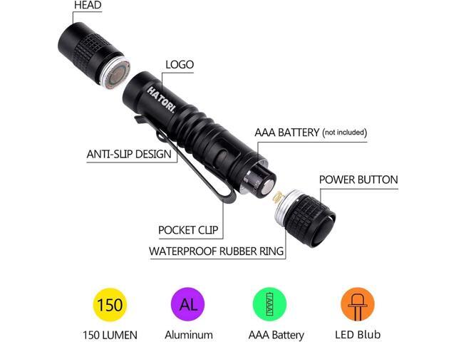 LED Mini Flashlight, Bright Small Handheld Pocket Flashlights Tactical High Lumens Pen Light for Camping, Outdoor, Emergency, 4 Pack(3.55Inch)