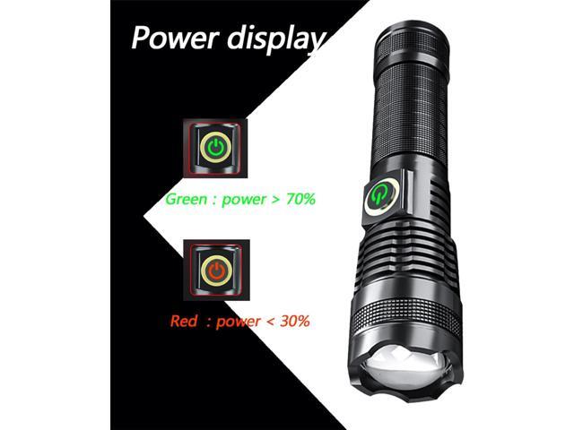 600000 Hign Lumen Handheld Flashlight Rechargeable LED Tactical Flashlight with 5 Modes Waterproof for Camping Hiking Outdoor Biking Emergency Self...
