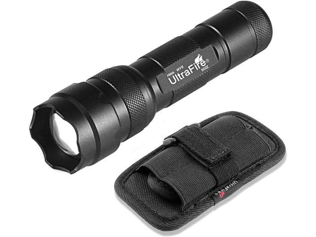 ULTRAFIRE Single Mode Mini Flashlight with Holster,1200 High Lumen Zoomable Handheld LED Flashlight Duty Flashlights with Belt Holster and Charger...