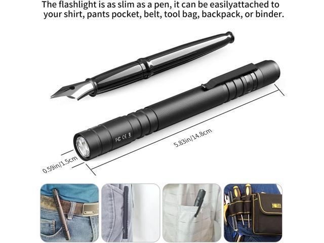 270 Lumens LED Pen Light, Zoomable Penlight Flashlight, Pocket Size Clip Flashlight Small Mini Handheld Slim Flashlight for Nurse, Medical,...