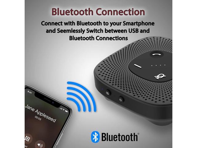 CA Essential Speakerphone SP-2000 - USB and Bluetooth Speakerphone, Clear Sound, 360 Degree Noise Cancelling Microphone with 3m Range, 66 Ft BT...