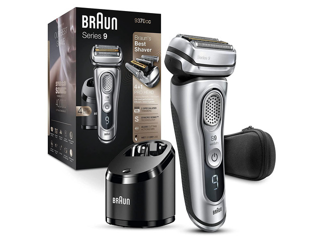 Braun Series 9 9370cc Rechargeable Wet & Dry Men's Electric Shaver with Clean & Charge Station