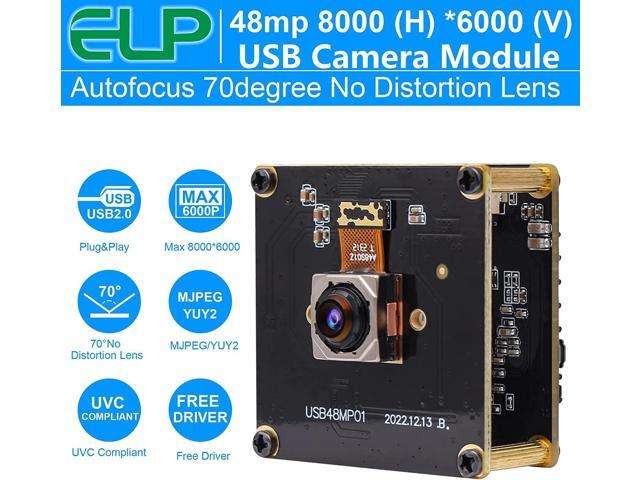 ELP 48MP Fast Autofocus USB Camera Module with 70degree No Distortion Lens for Computer Mini UVC USB2.0 Industrial Webcam Board 8000 * 6000 USB...