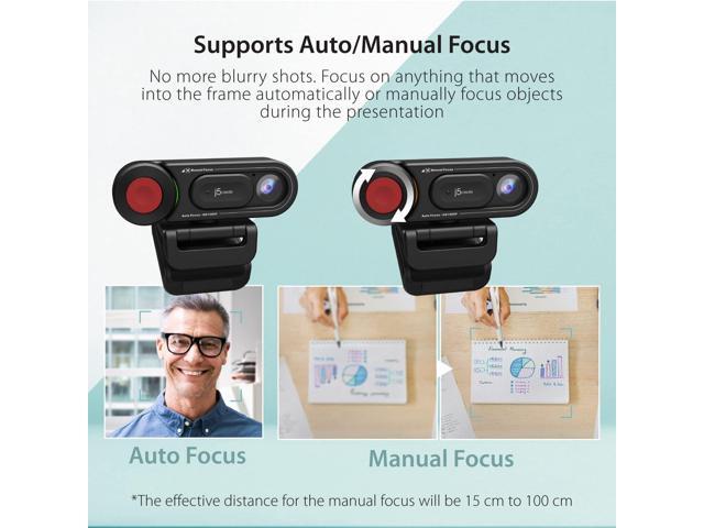 j5create 1080P Dual Mode Webcam and Document Camera with Auto & Manual Focus, Magnetic Privacy Cover for PC, Laptops for Live Streaming, Video...